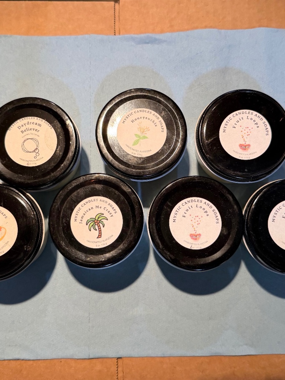 Handcrafted Soy Wickless Candles in Various Scents